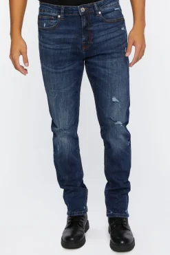 Distressed Slim-Fit Jeans