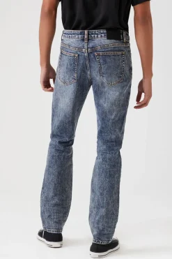 Distressed Slim-Leg Jeans