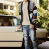 Distressed Stone Wash Slim-Fit Jeans