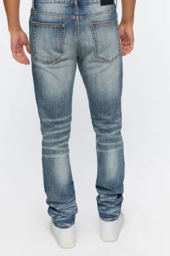 Distressed Stone Wash Slim-Fit Jeans