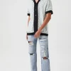 Distressed Straight-Leg Jeans