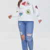 Distressed Straight-Leg Jeans