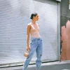 Distressed Straight-Leg Jeans