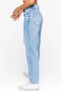 Distressed Straight-Leg Jeans