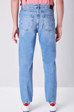 Distressed Straight-Leg Jeans