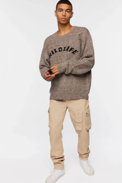 Distressed Wildlife Graphic Sweater