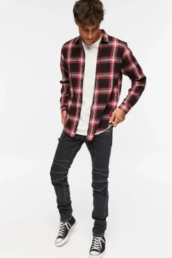 Distressed Zippered Skinny Jeans