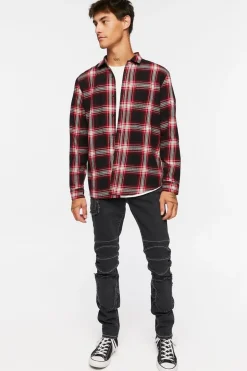 Distressed Zippered Skinny Jeans