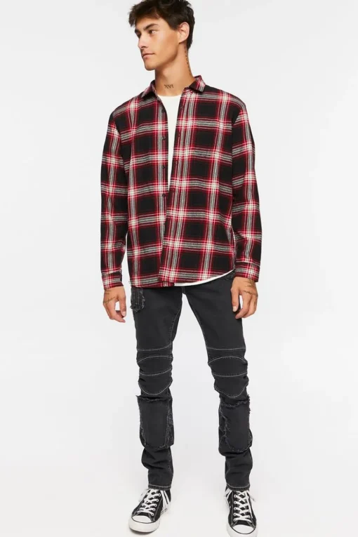 Distressed Zippered Skinny Jeans