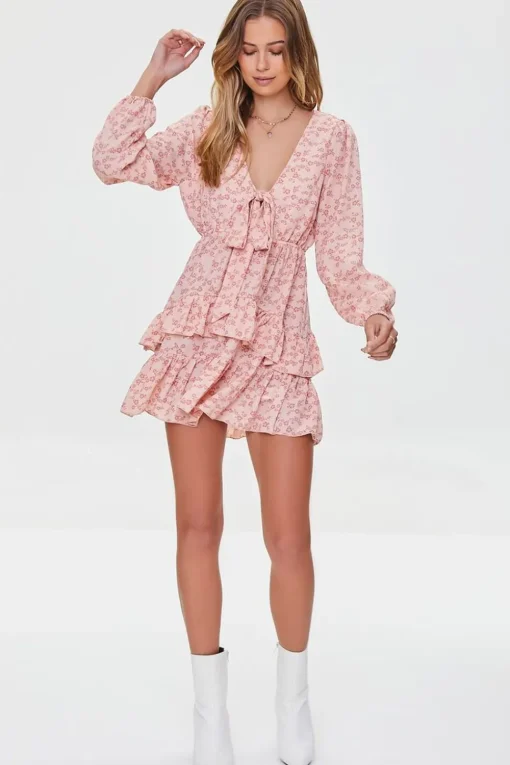 Ditsy Floral Flounce Mini Dress