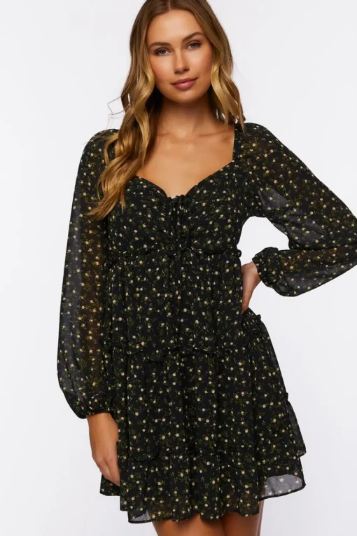 Ditsy Floral Print Mini Dress