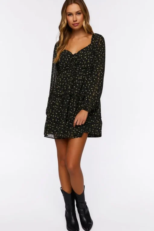 Ditsy Floral Print Mini Dress