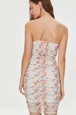 Ditsy Floral Ruched Mini Dress
