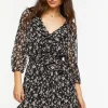 Ditsy Floral Ruffle-Trim Mini Dress