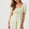 Ditsy Floral Smocked Babydoll Dress