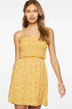 Ditsy Floral Smocked Mini Dress