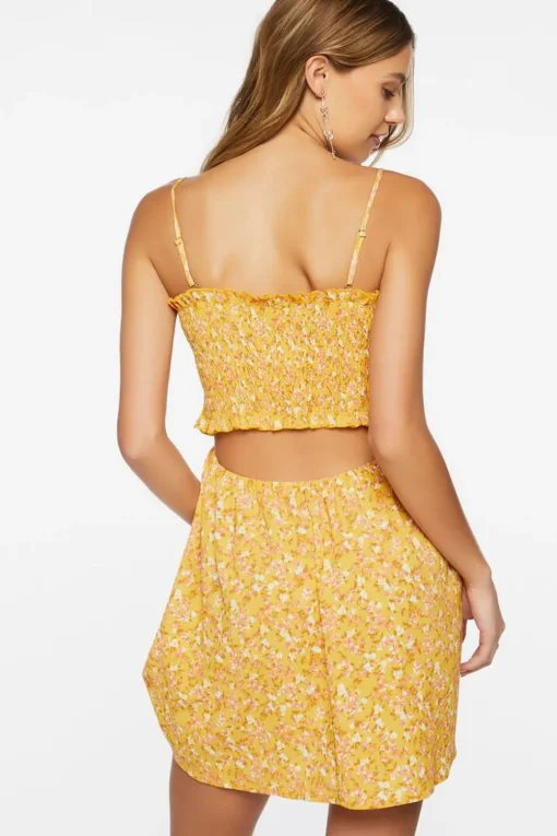 Ditsy Floral Smocked Mini Dress