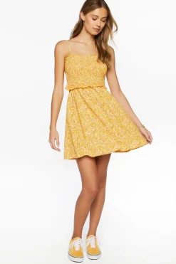 Ditsy Floral Smocked Mini Dress