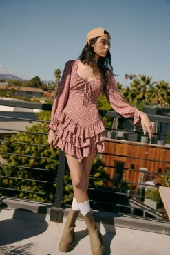 Ditsy Floral Tiered Mini Dress