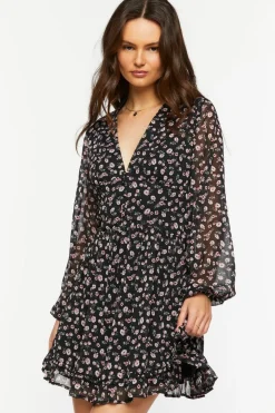 Ditsy Floral V-Neck Mini Dress