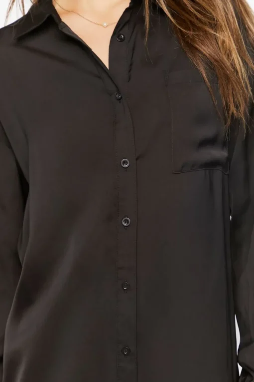 Dolphin-Hem Shirt Mini Dress