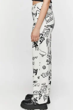 Doodle Graphic 90S-Fit High-Rise Jeans