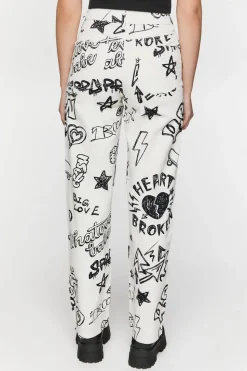 Doodle Graphic 90S-Fit High-Rise Jeans