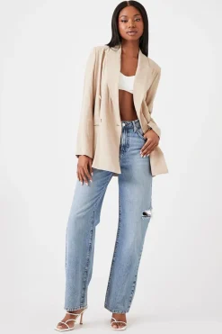 Double-Breasted Notched Blazer