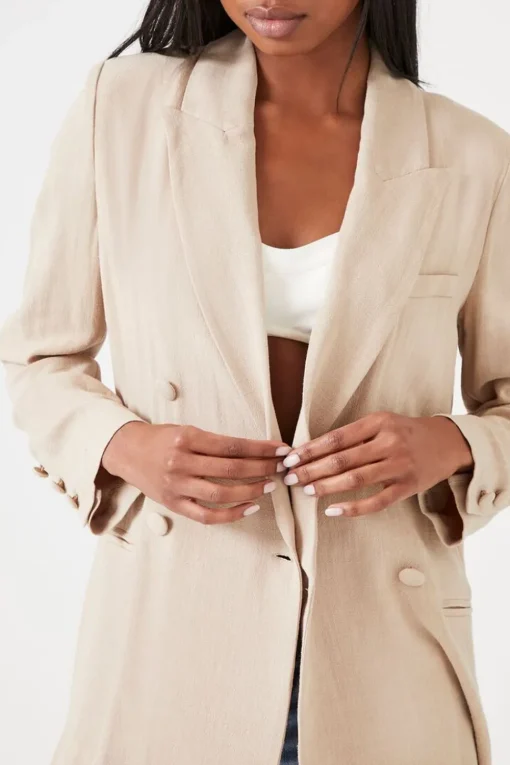 Double-Breasted Notched Blazer