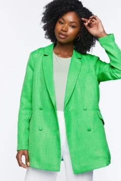 Double-Breasted Slit Blazer