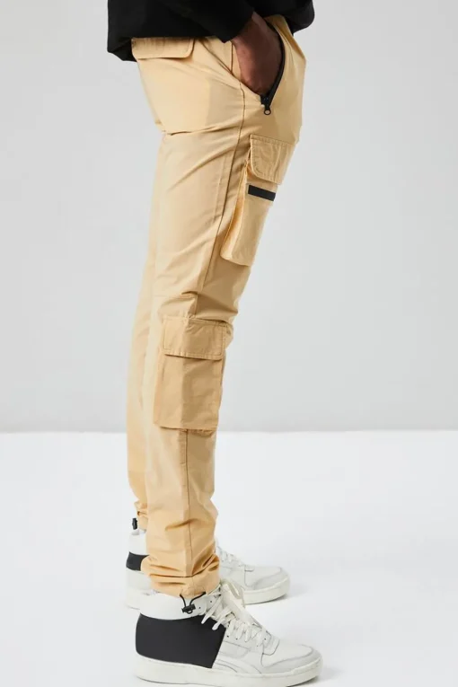 Drawstring Cargo Slim-Fit Pants