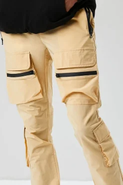 Drawstring Cargo Slim-Fit Pants