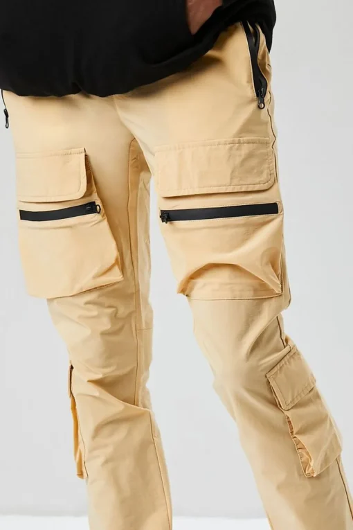Drawstring Cargo Slim-Fit Pants