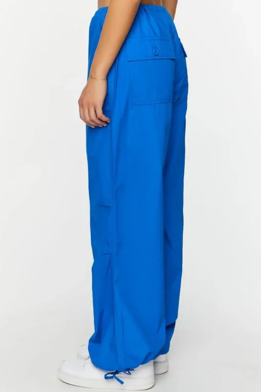 Drawstring Low-Rise Parachute Pants