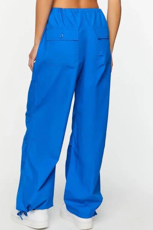 Drawstring Low-Rise Parachute Pants