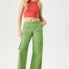 Drawstring Wide-Leg Cargo Pants