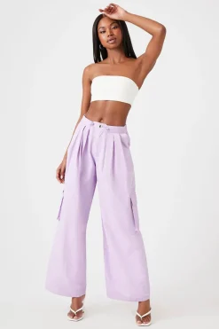 Drawstring Wide-Leg Cargo Pants