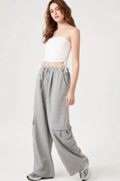 Drawstring Wide-Leg Cargo Pants