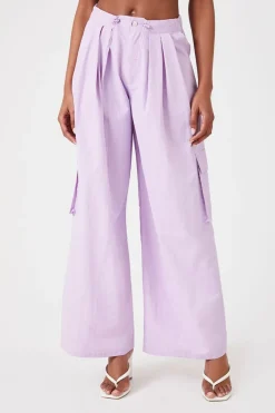 Drawstring Wide-Leg Cargo Pants