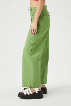 Drawstring Wide-Leg Cargo Pants
