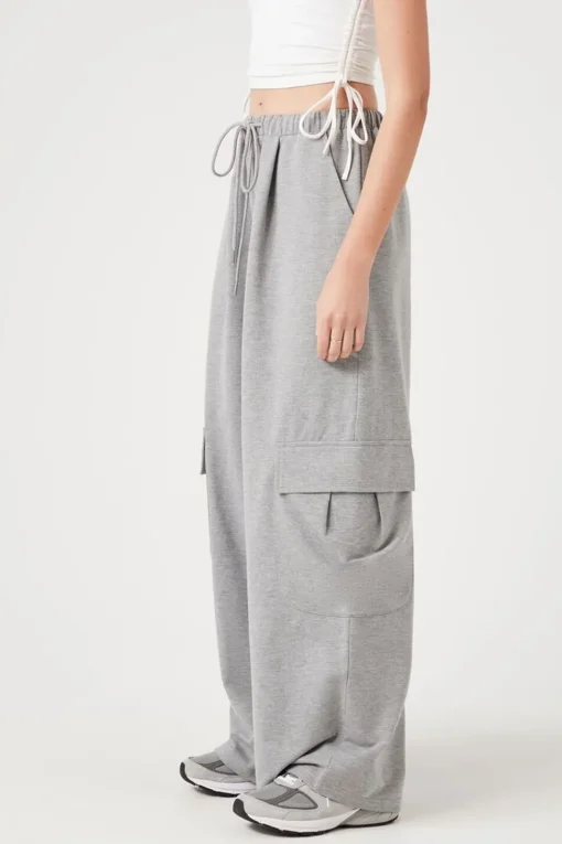 Drawstring Wide-Leg Cargo Pants