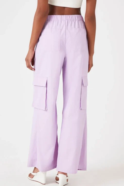 Drawstring Wide-Leg Cargo Pants