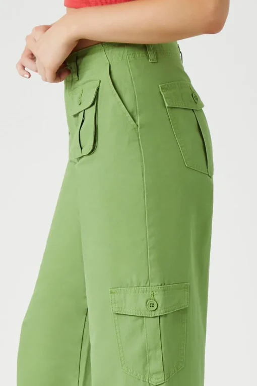 Drawstring Wide-Leg Cargo Pants