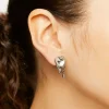Drip Faux Gem Heart Earrings