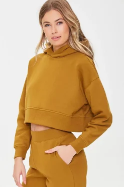 Dropped-Sleeve Fleece Hoodie