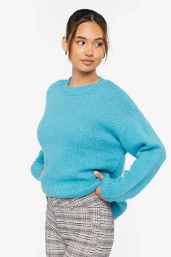 Drop-Sleeve Crew Neck Sweater