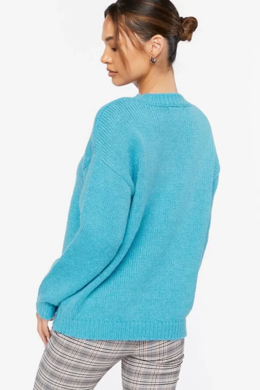 Drop-Sleeve Crew Neck Sweater