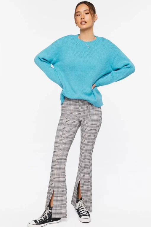 Drop-Sleeve Crew Neck Sweater