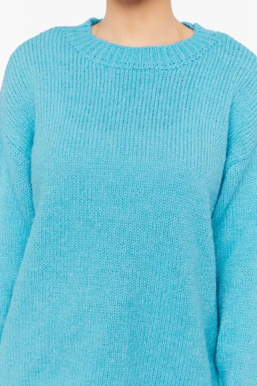 Drop-Sleeve Crew Neck Sweater
