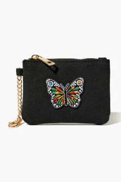 Embroidered Butterfly Coin Purse